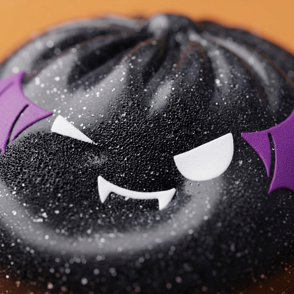 Squishy Dumpling Nietoperz Halloween Glitter makro tekstury pianki