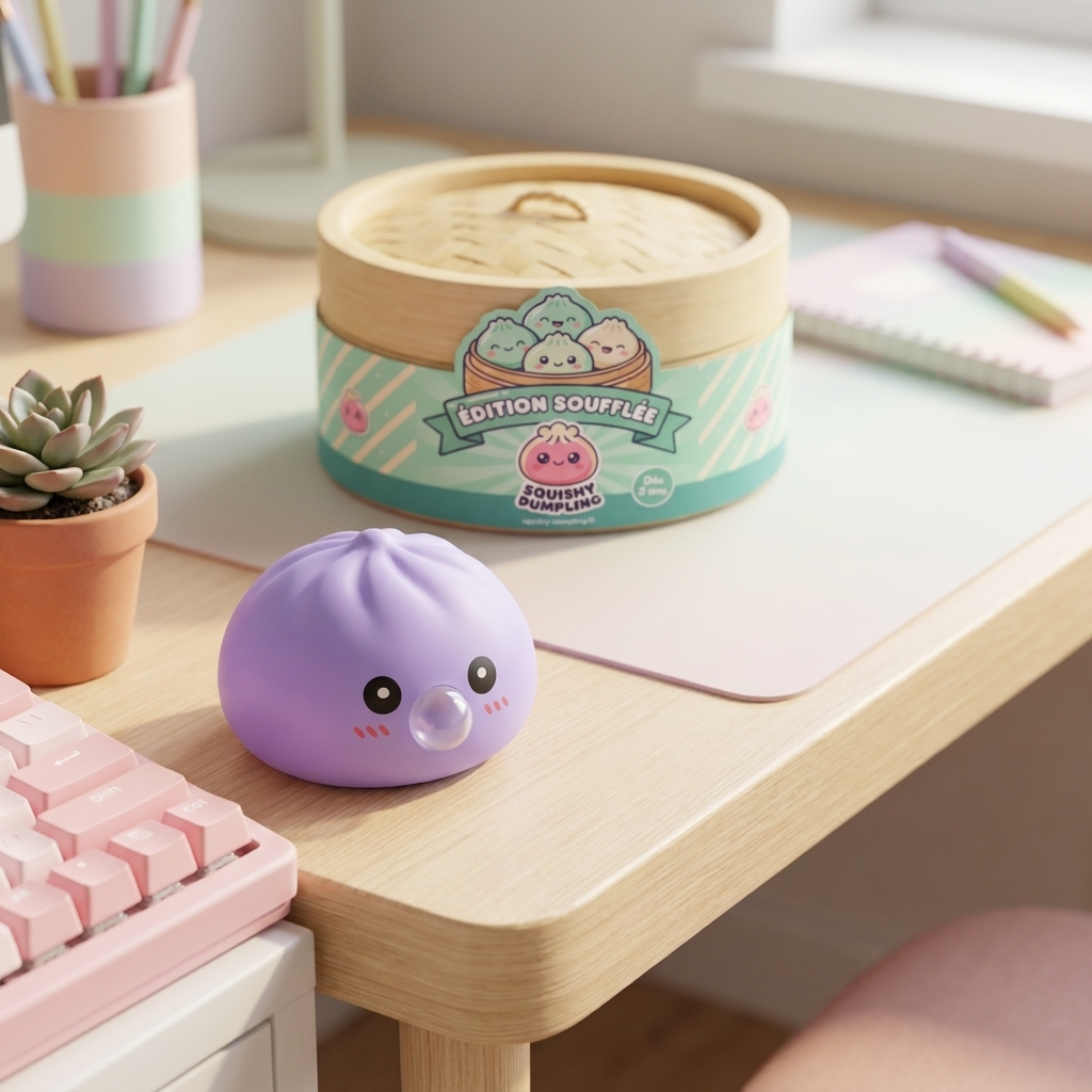 Big Dumpling Squishy Morski Błękit w codziennej aranżacji