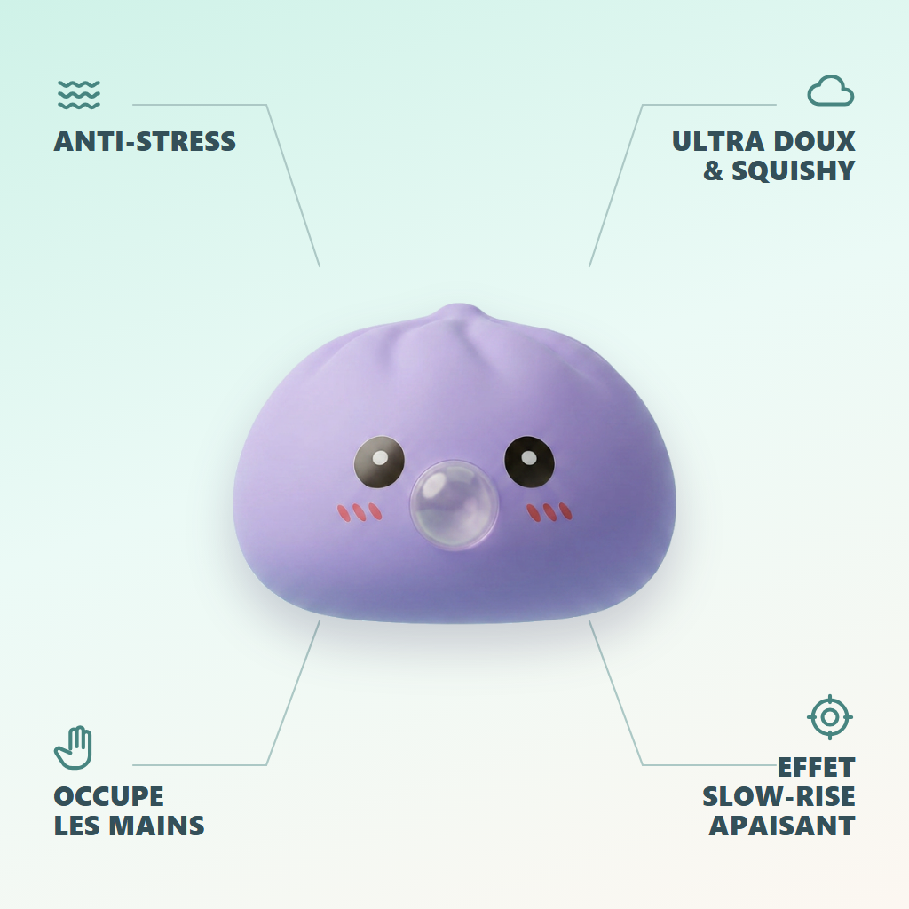 Big Dumpling Squishy Morski Błękit infografika: najważniejsze zalety