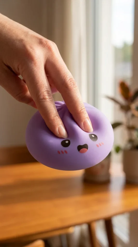 Big Dumpling Squishy Morski Błękit podczas ściskania