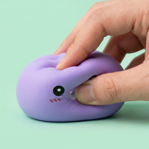 Big Dumpling Squishy Morski Błękit efekt slow-rise w akcji