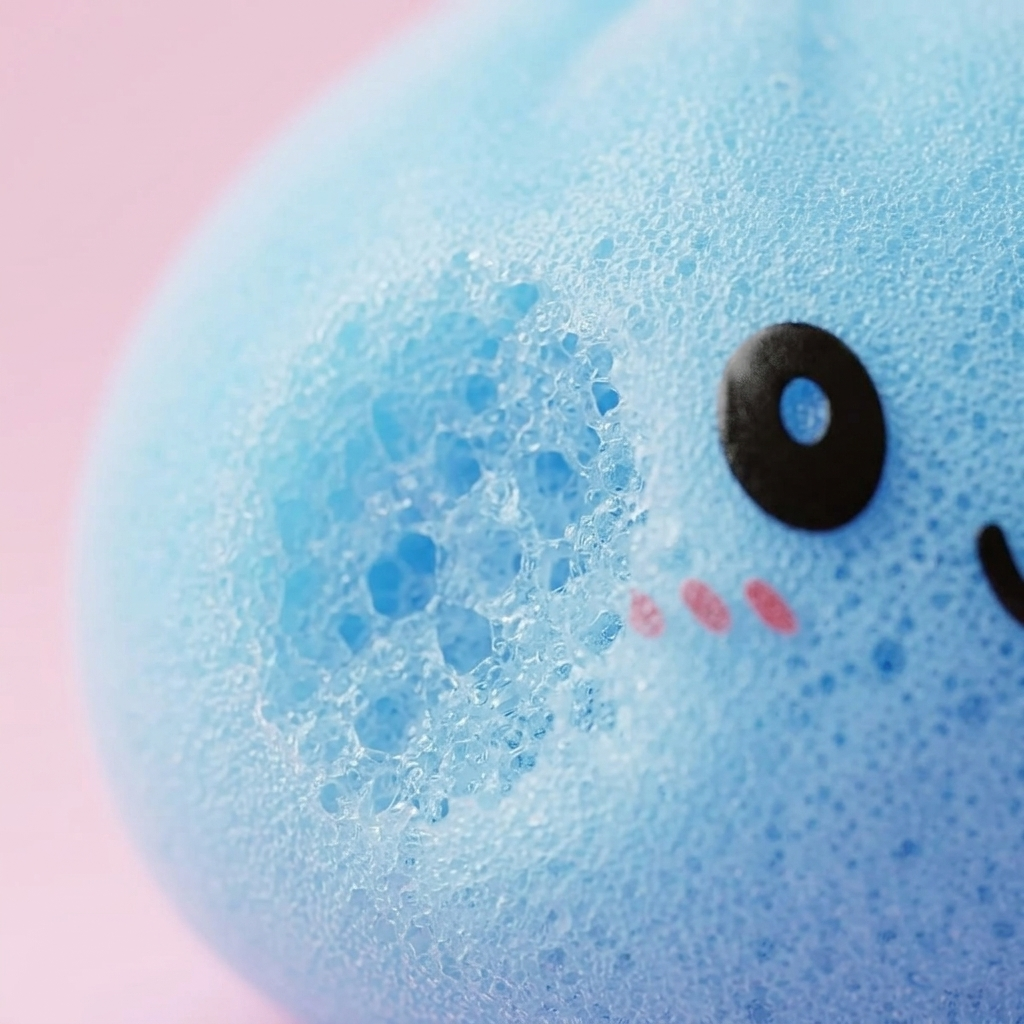 Dumpling Squishy Błękit Oceanu makro tekstury pianki