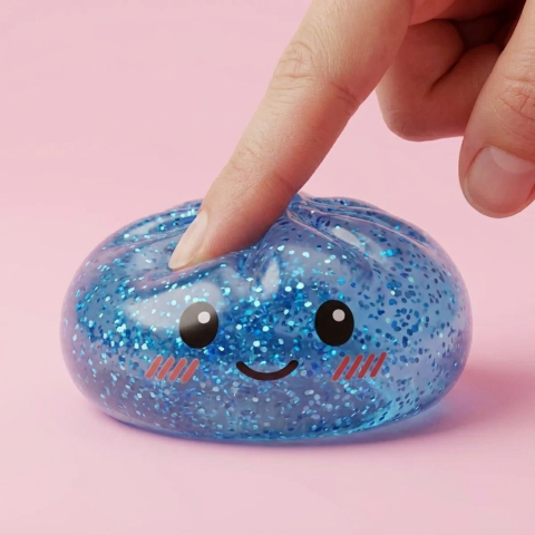 Glitter Dumpling Squishy Kojący Błękit ściskany w dłoni