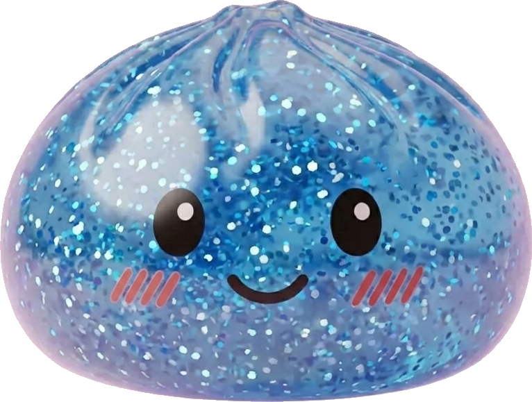 Glitter Dumpling Squishy Kojący Błękit ściskany w dłoni