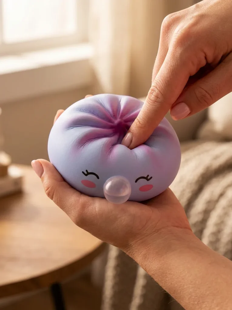 Dumpling Squishy Frost Blue Rare Blow Rzadki Model podczas ściskania