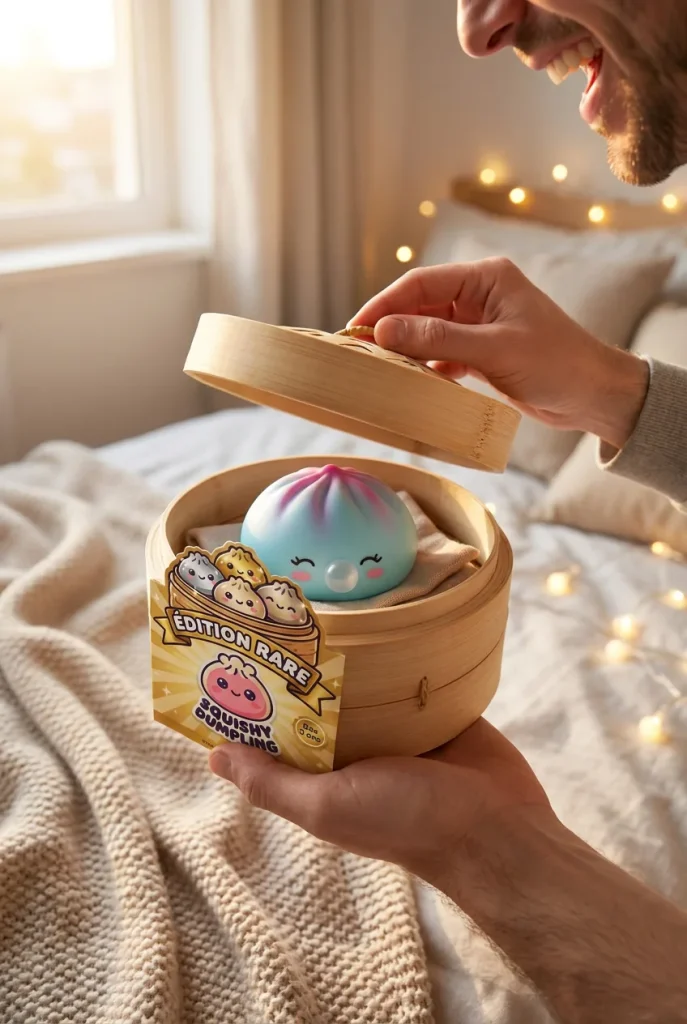 Dumpling Squishy Frost Blue Rare Blow Rzadki Model podczas rozpakowywania