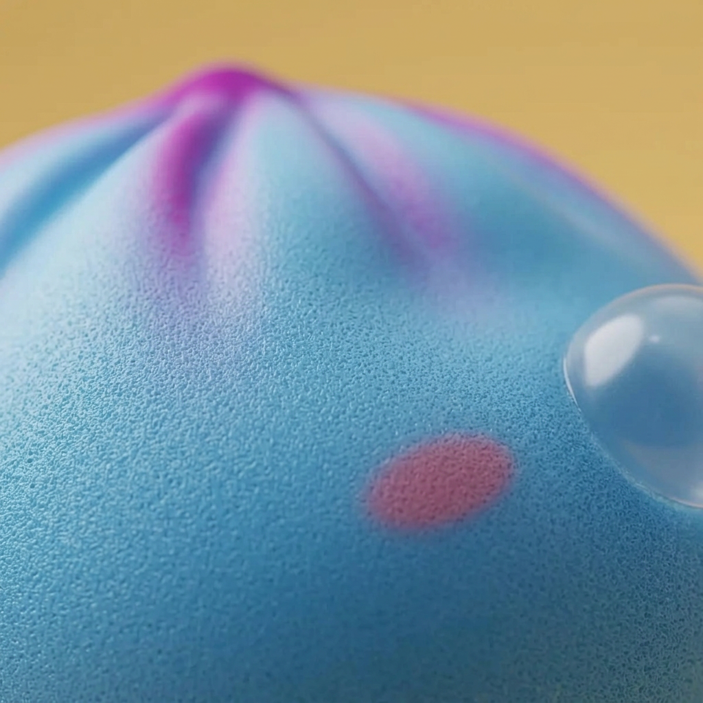 Dumpling Squishy Frost Blue Rare Blow Rzadki Model makro tekstury pianki