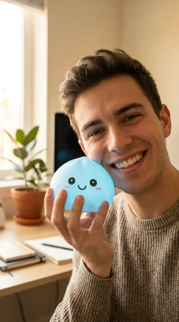 Dumpling Squishy Lampka Nocna Aurora Blue na co dzień