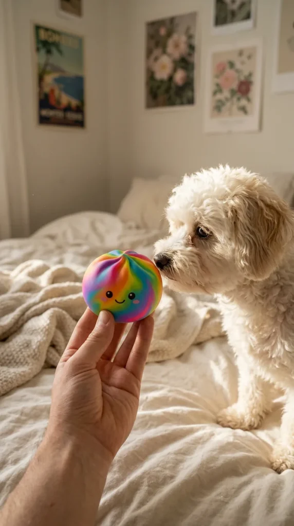 Rainbow Dumpling Squishy Kolorowa Niespodzianka z pluszakiem