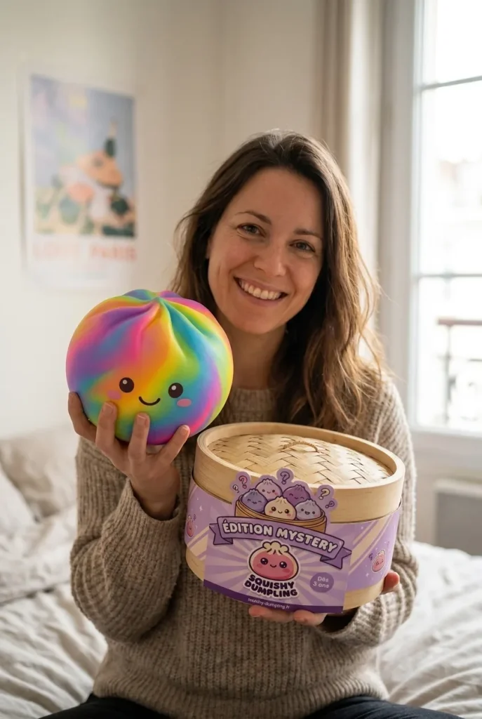 Rainbow Dumpling Squishy Kolorowa Niespodzianka z pudełkiem
