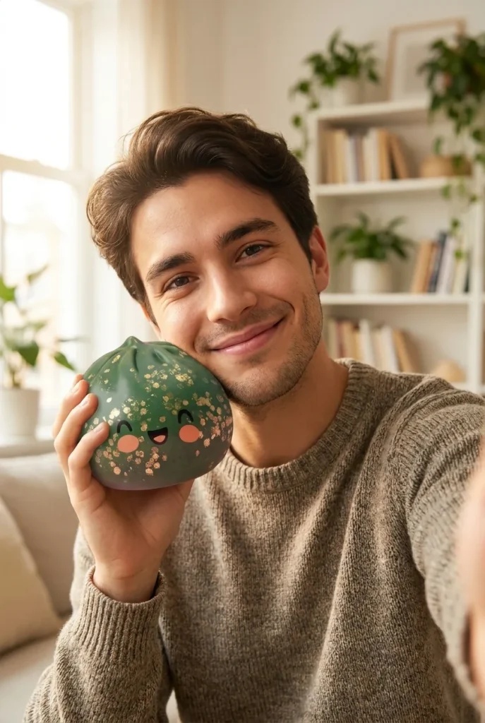 Dumpling Squishy Glitter Zielony Szmaragd na co dzień