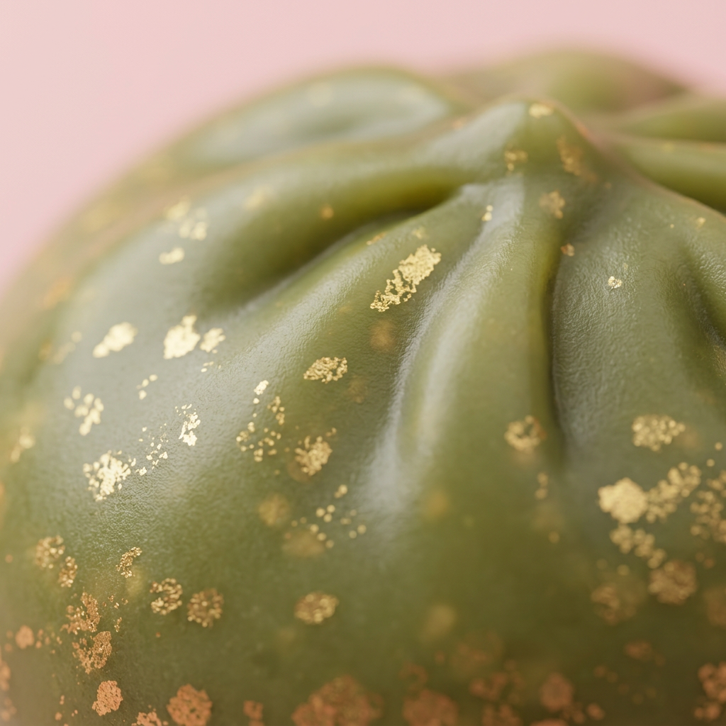 Dumpling Squishy Glitter Zielony Szmaragd makro tekstury pianki
