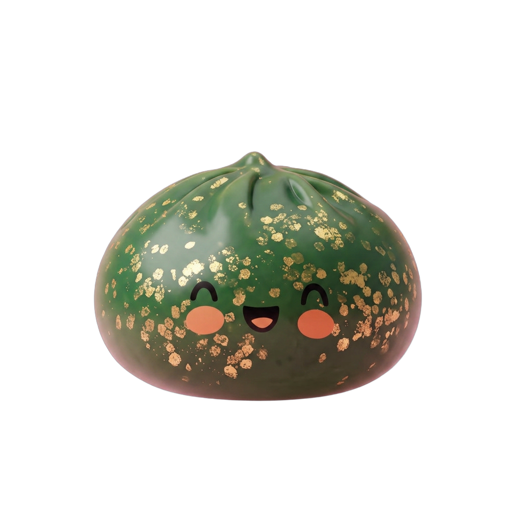 Dumpling Squishy Glitter Zielony Szmaragd ściskany w dłoni