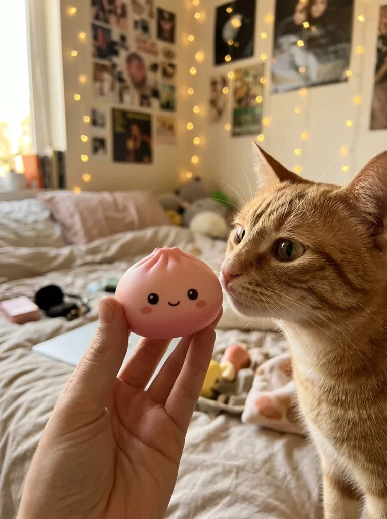 Dumpling Squishy Bun Mystery z Koszykiem Bambusowym z pluszakiem