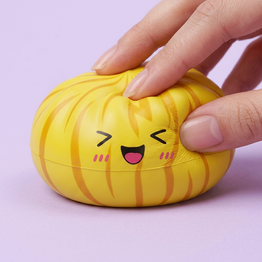 Dumpling Squishy Bun Mystery z Koszykiem Bambusowym ściskany w dłoni