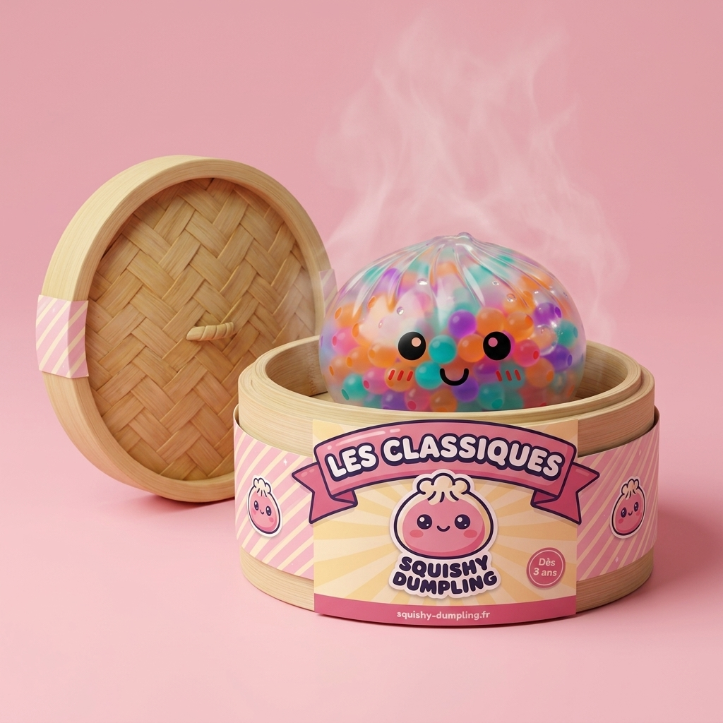Squishy Dumpling Wielokolorowe Bąbelki w bambusowym koszyku