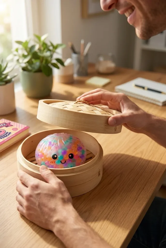 Squishy Dumpling Wielokolorowe Bąbelki podczas rozpakowywania