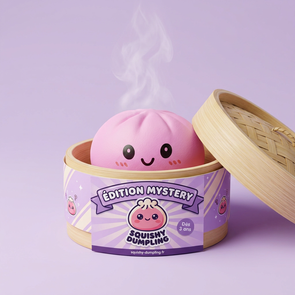 Squishy Dumpling Mystery Box Niespodzianka w bambusowym koszyku