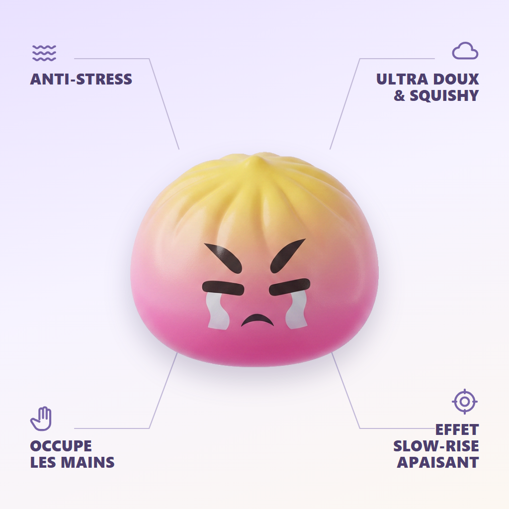 Dumpling Squishy Mystery Bun Niespodzianka infografika: najważniejsze zalety