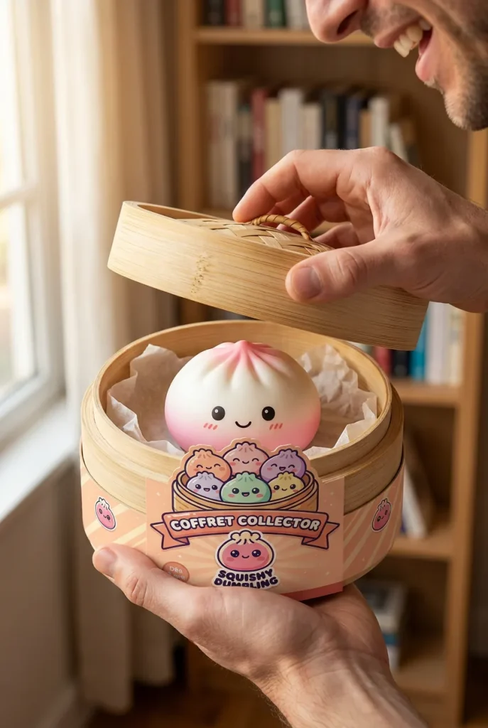 Dumpling Squishy Collection Zestaw 6 Sztuk podczas rozpakowywania