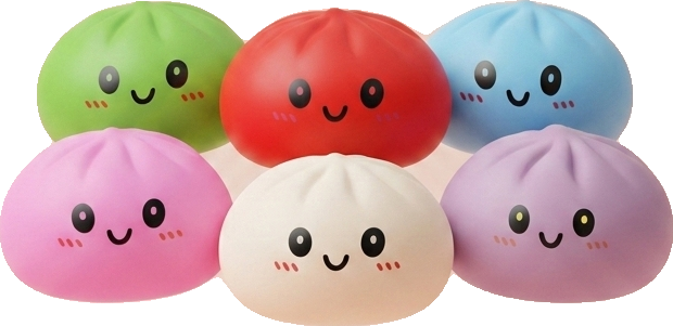 Dumpling Squishy Collection Zestaw 6 Sztuk ściskany w dłoni