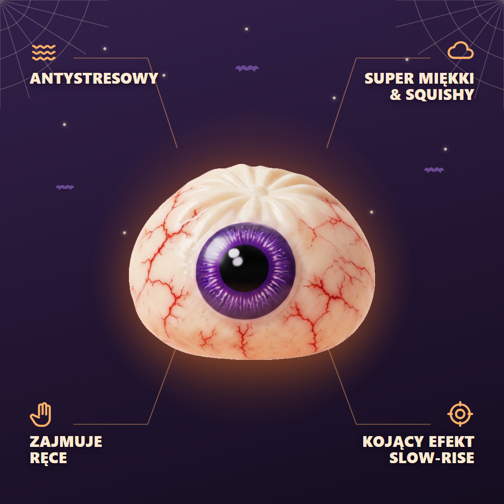 Dumpling Squishy Oko Halloween Przerażające infografika: najważniejsze zalety