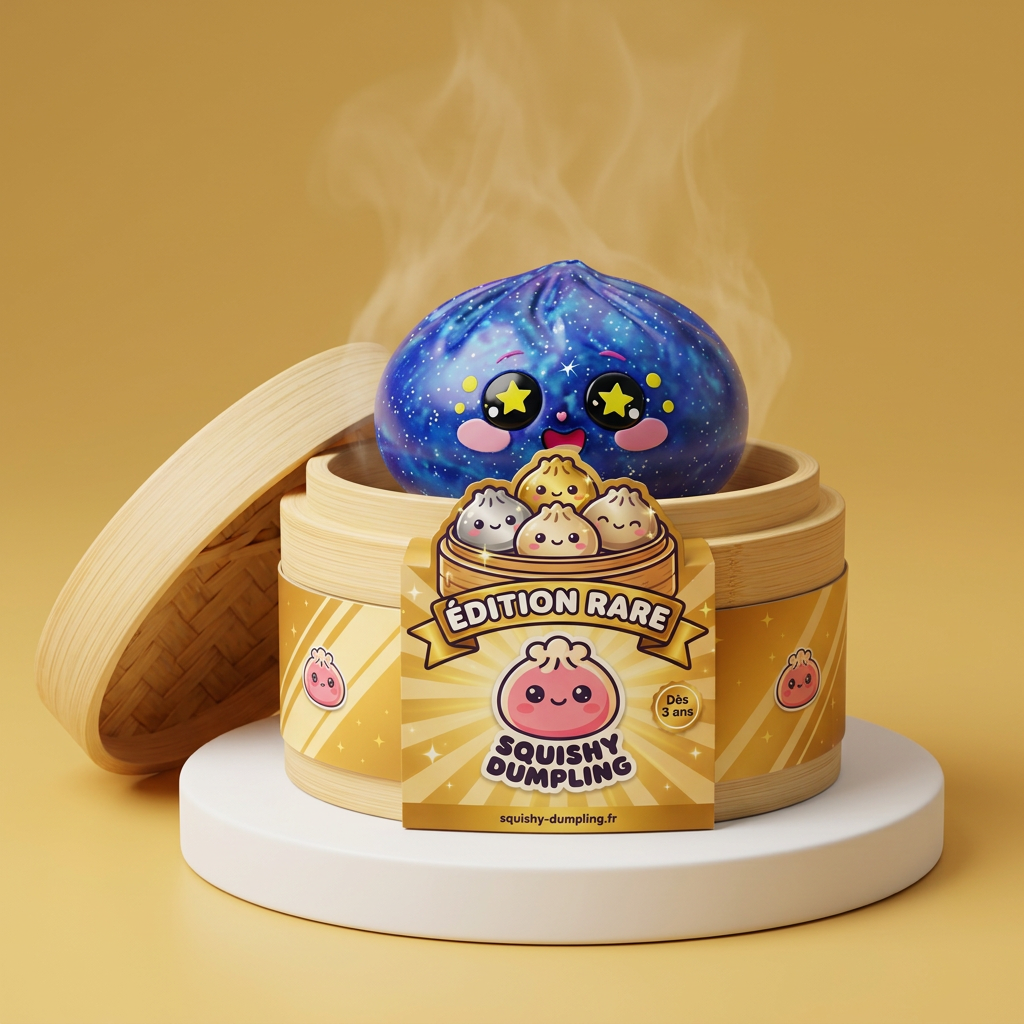 Galaxy Dumpling Squishy Kosmos w bambusowym koszyku