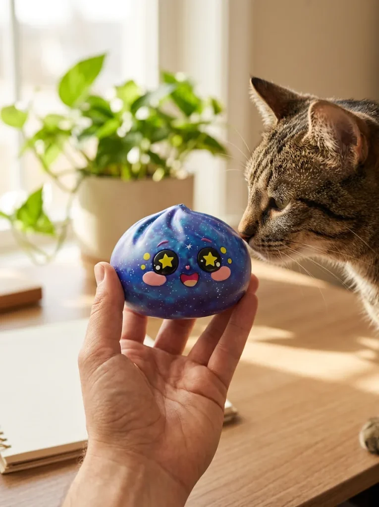 Galaxy Dumpling Squishy Kosmos z pluszakiem
