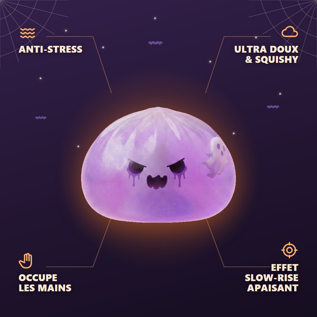 Ghost Dumpling Squishy Duszek infografika: najważniejsze zalety