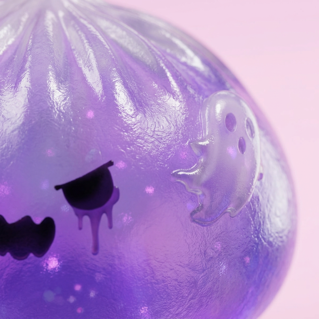 Ghost Dumpling Squishy Duszek makro tekstury pianki