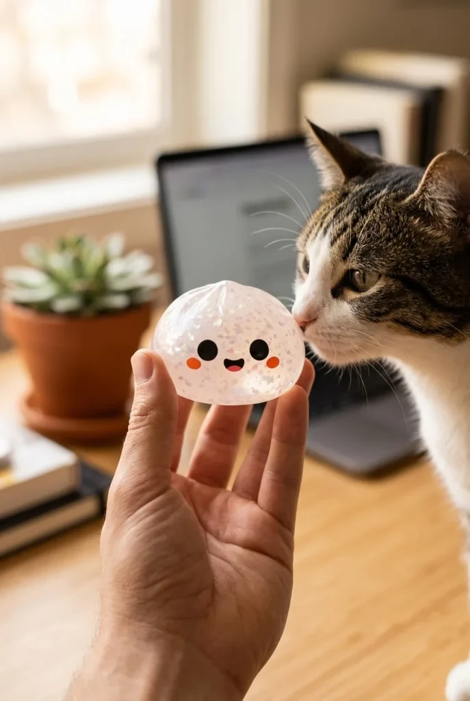 Squishy Dumpling Duszek Halloween Glitter z pluszakiem
