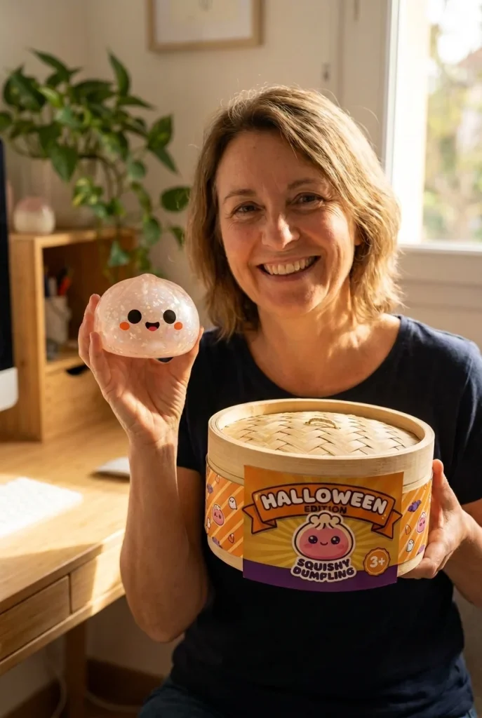 Squishy Dumpling Duszek Halloween Glitter z pudełkiem