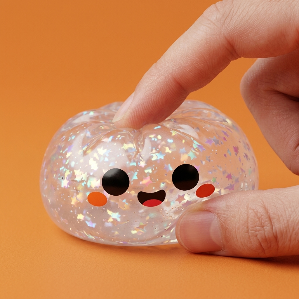 Squishy Dumpling Duszek Halloween Glitter ściskany w dłoni