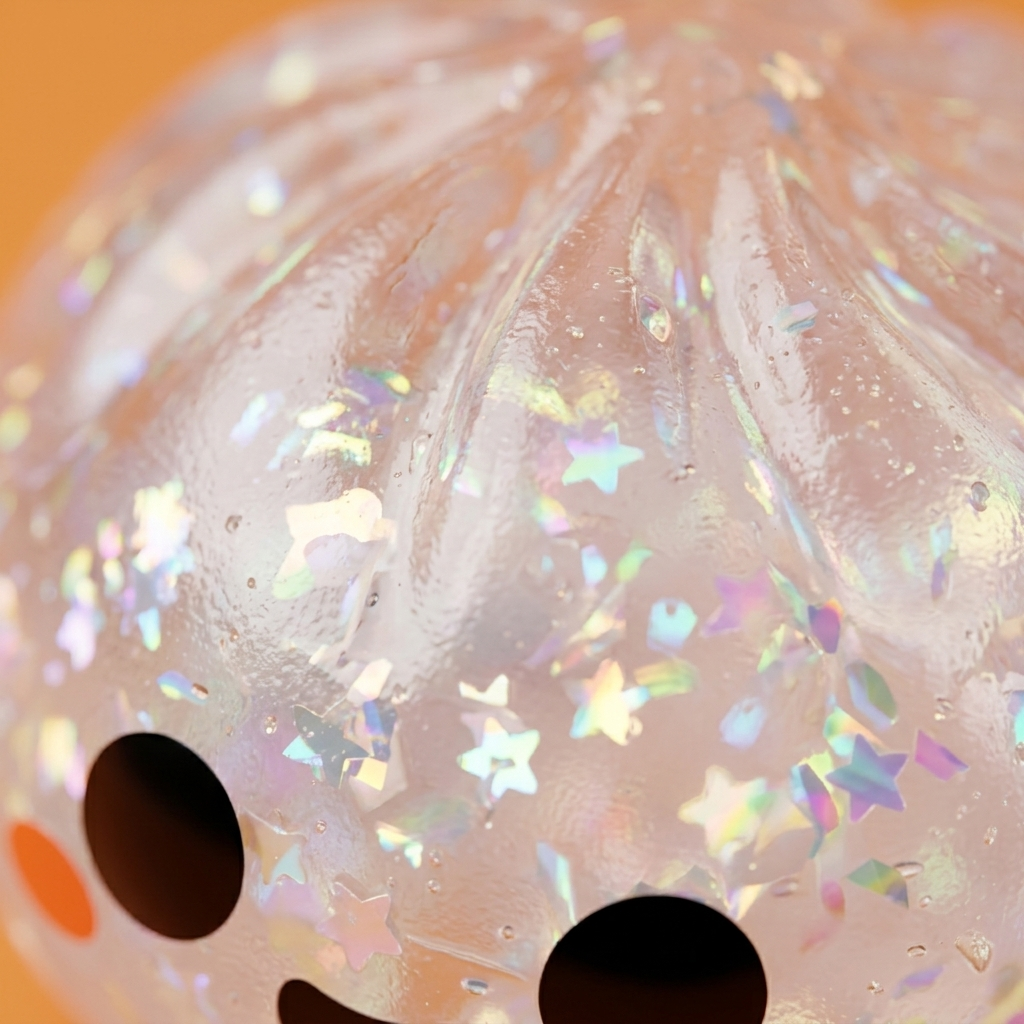 Squishy Dumpling Duszek Halloween Glitter makro tekstury pianki