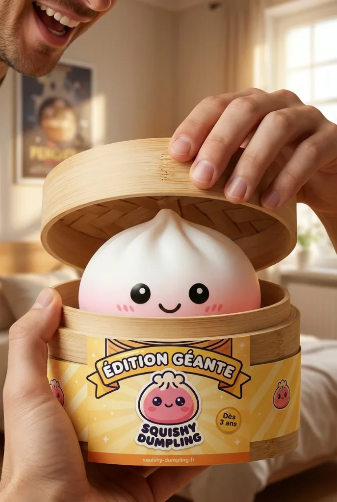 Giant Dumpling Squishy XXL – Ogromny Squishy 25 cm podczas rozpakowywania