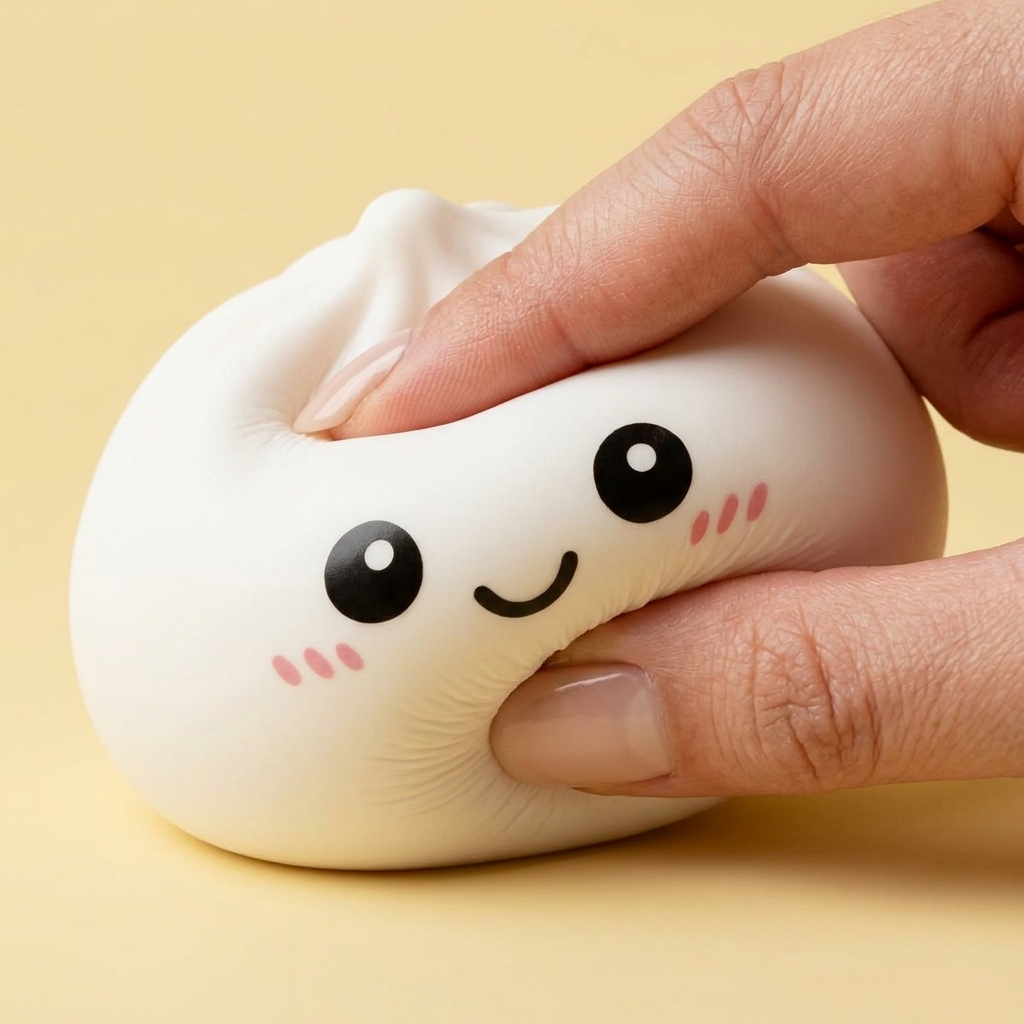 Giant Dumpling Squishy XXL – Ogromny Squishy 25 cm efekt slow-rise w akcji