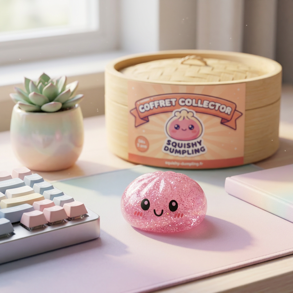 Glitter Dumpling Squishy Set Brokatowy 6 szt. w codziennej aranżacji
