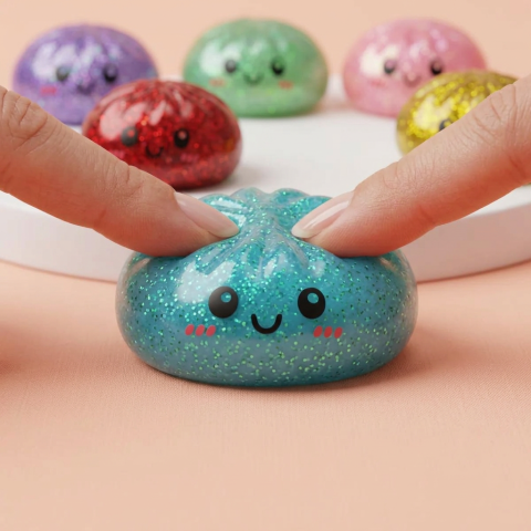 Glitter Dumpling Squishy Set Brokatowy 6 szt. ściskany w dłoni