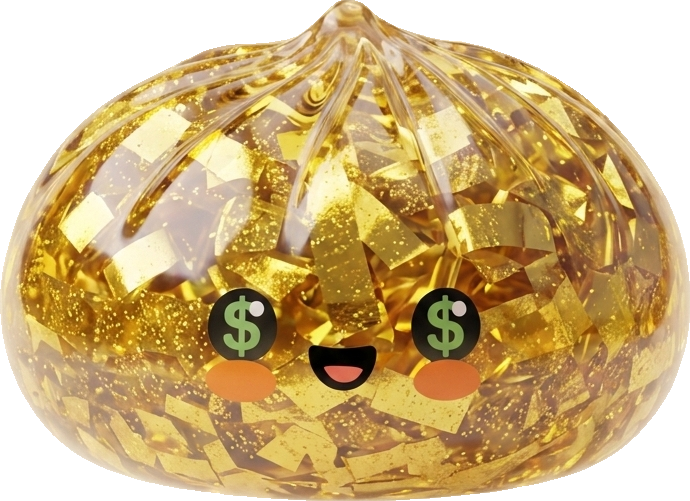 Gold Dumpling Squishy Złota Edycja Rzadka ściskany w dłoni