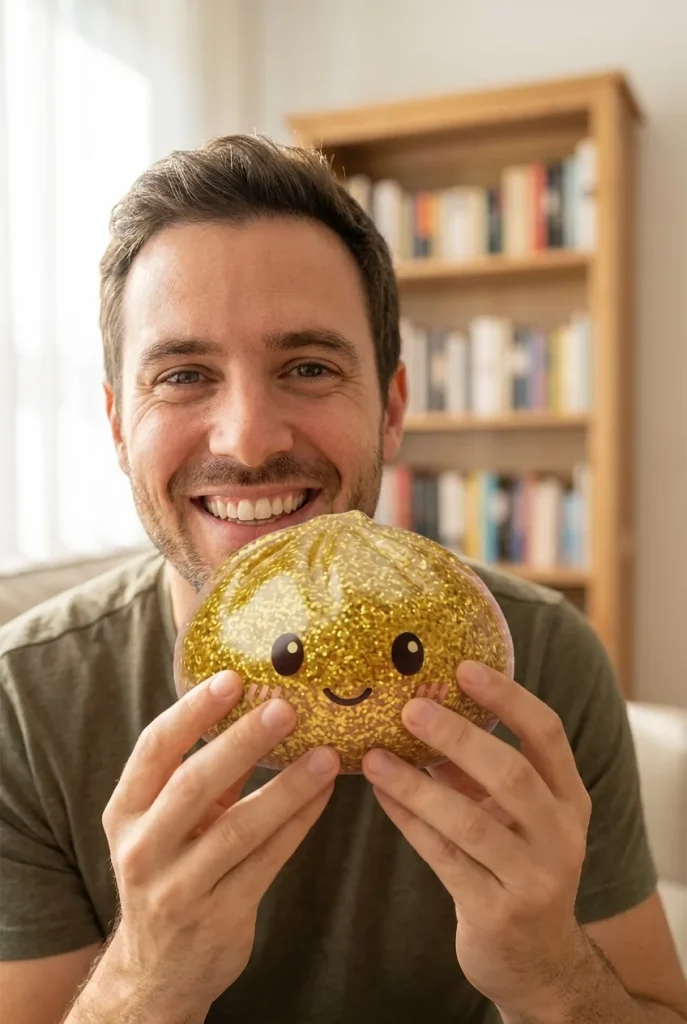 Glitter Dumpling Squishy Złoty Luksus na co dzień