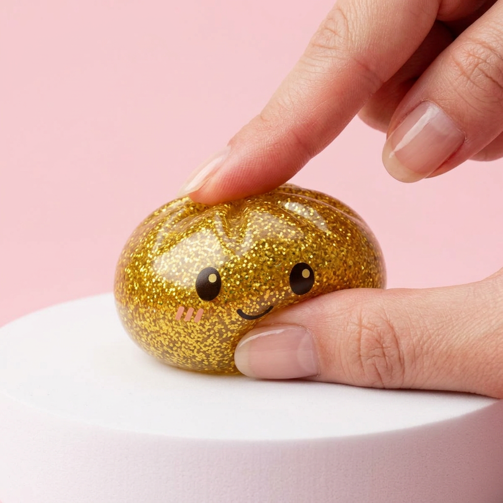 Glitter Dumpling Squishy Złoty Luksus ściskany w dłoni