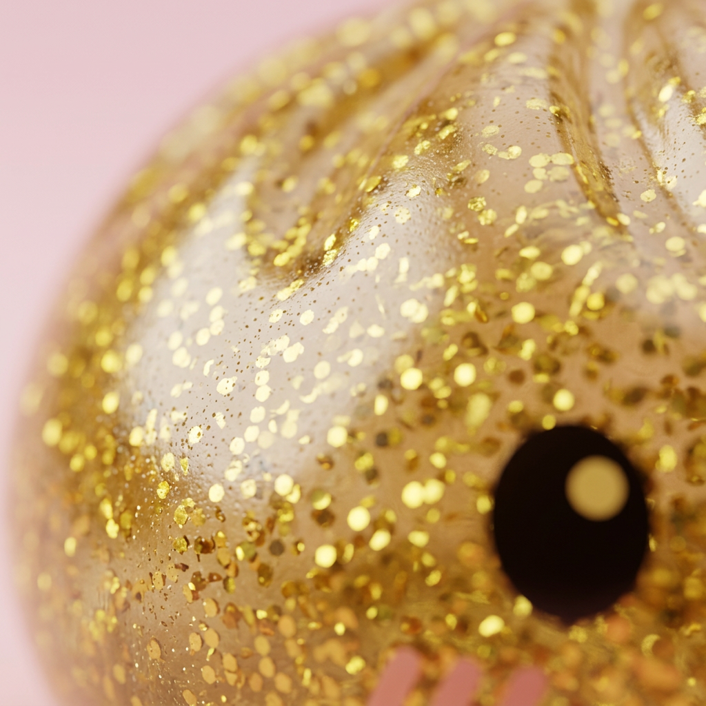 Glitter Dumpling Squishy Złoty Luksus makro tekstury pianki