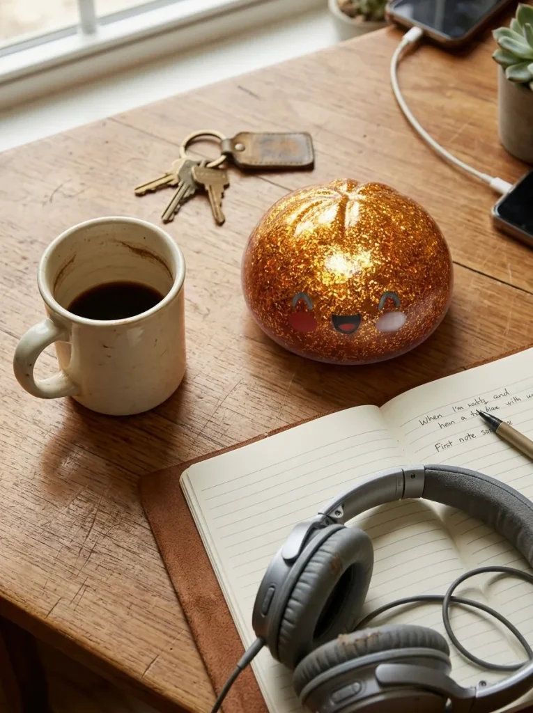 Dumpling Squishy Glitter Gold – Złoty Skarb na biurku