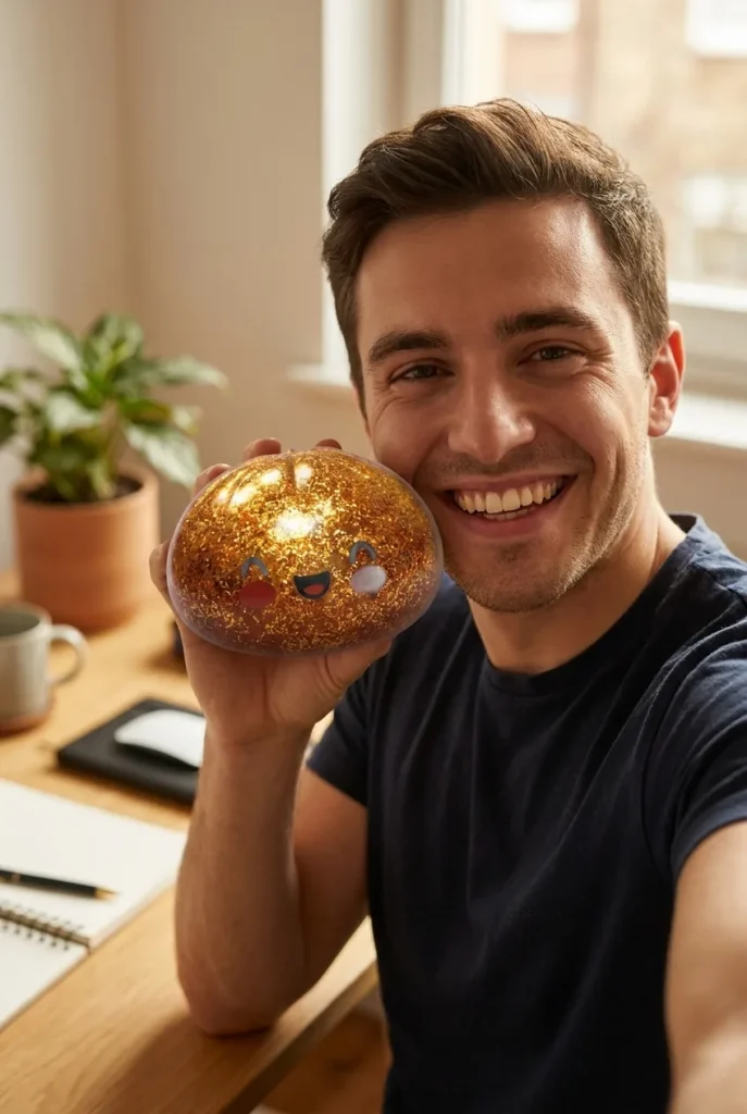 Dumpling Squishy Glitter Gold – Złoty Skarb na co dzień
