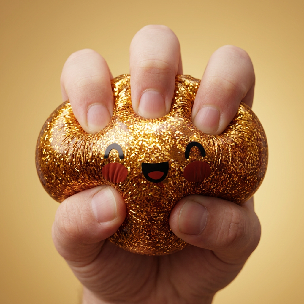 Dumpling Squishy Glitter Gold – Złoty Skarb efekt slow-rise w akcji