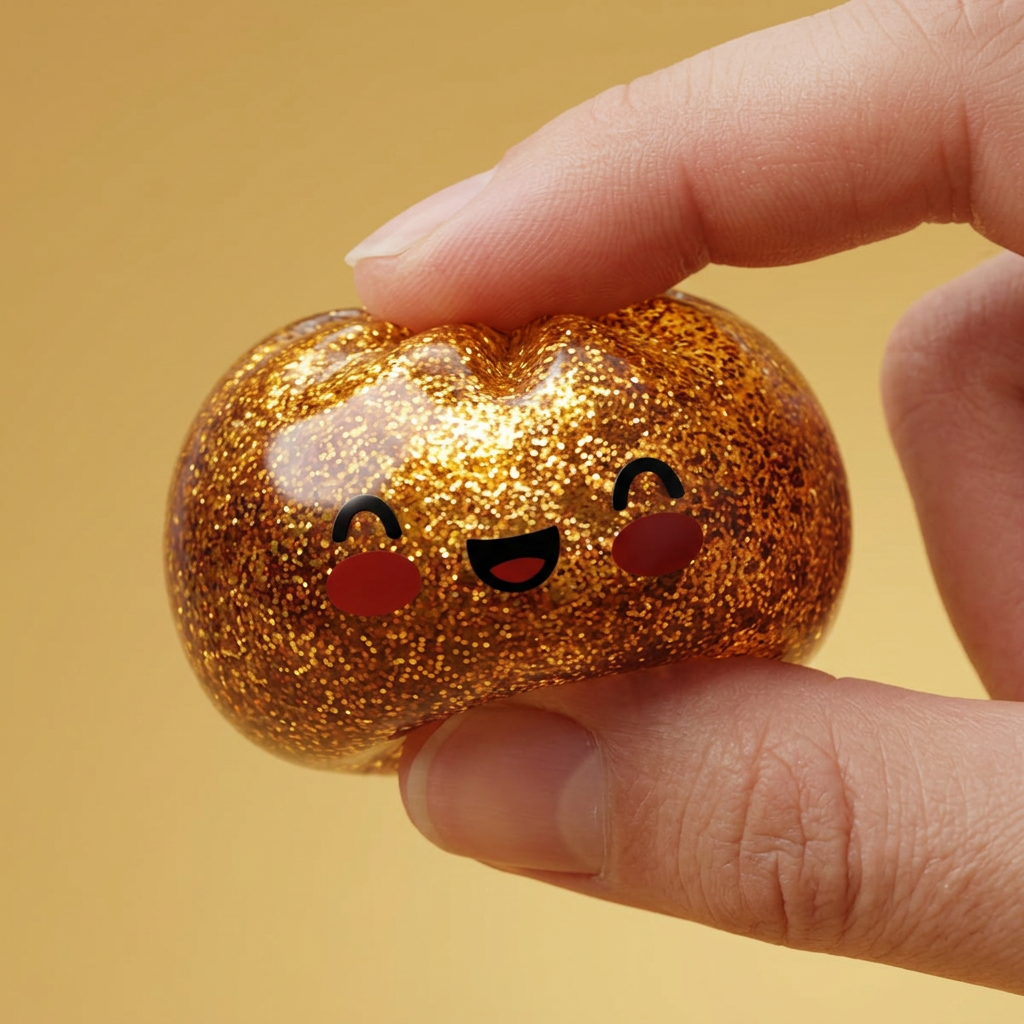Dumpling Squishy Glitter Gold – Złoty Skarb ściskany w dłoni