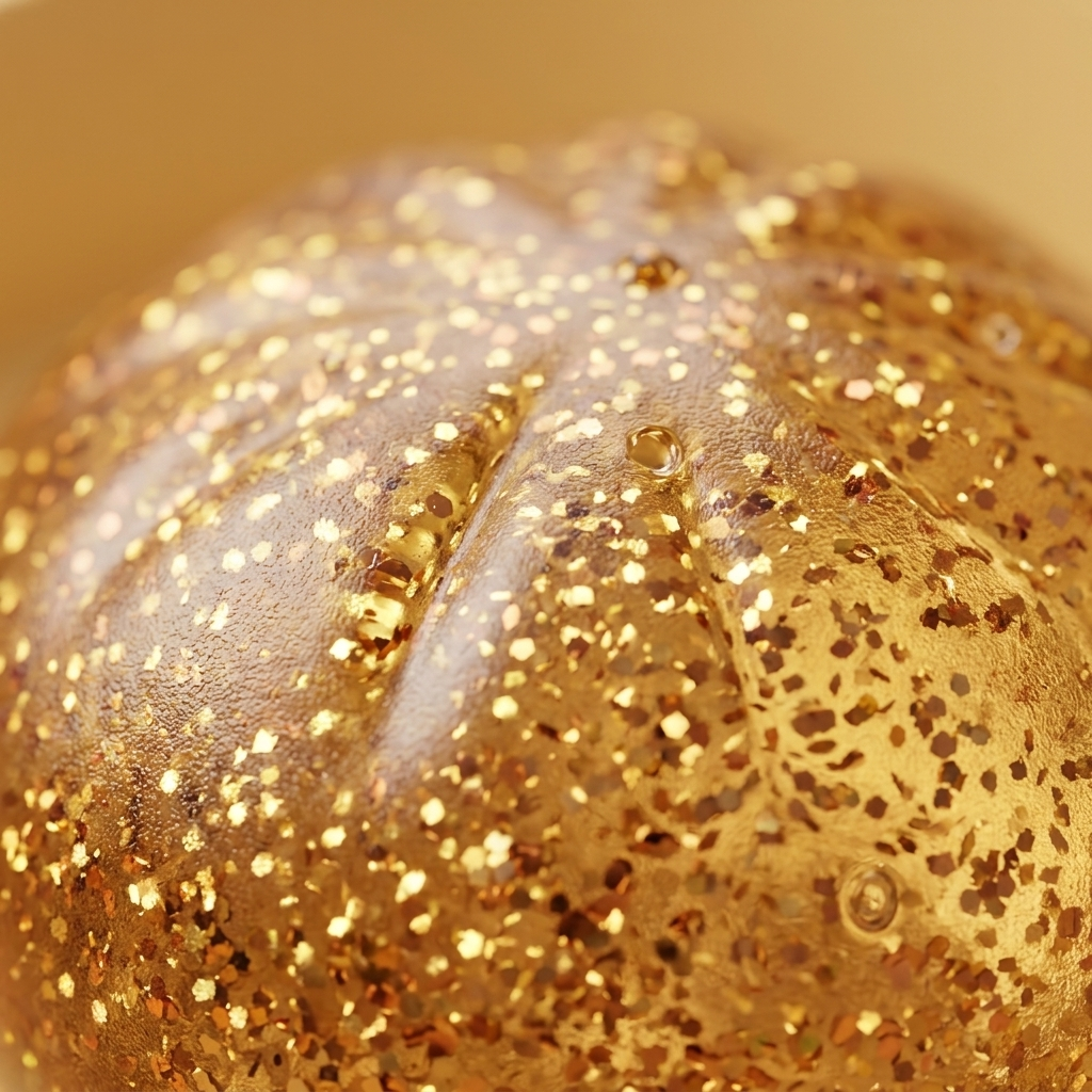 Dumpling Squishy Glitter Gold – Złoty Skarb makro tekstury pianki