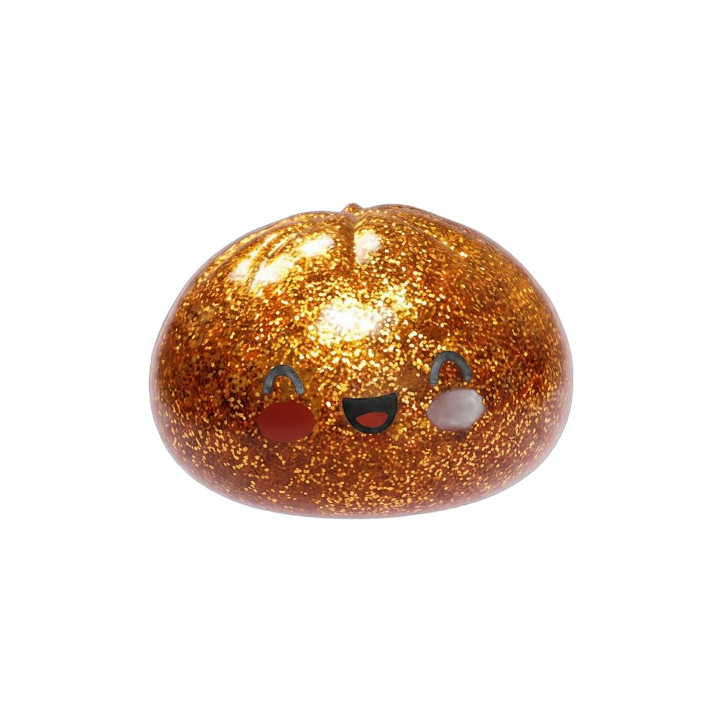 Dumpling Squishy Glitter Gold – Złoty Skarb ściskany w dłoni