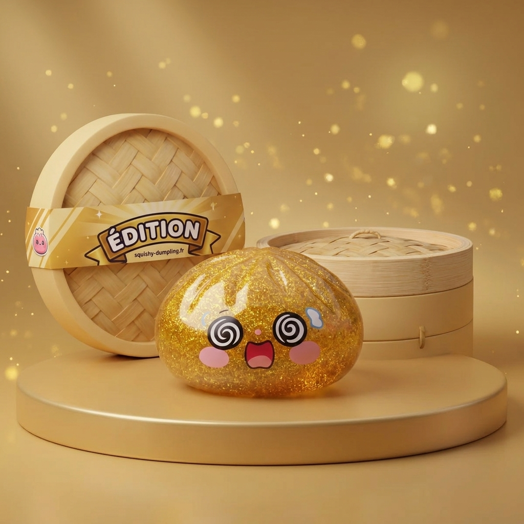 Gold Dumpling Squishy Złota Moneta Szczęścia w codziennej aranżacji