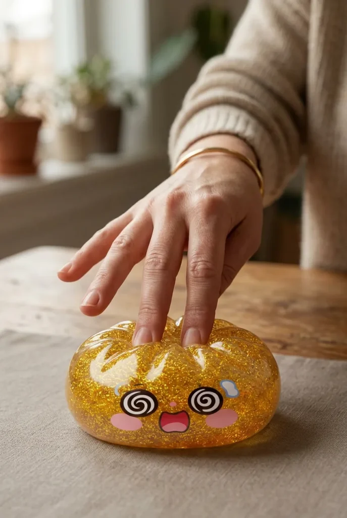 Gold Dumpling Squishy Złota Moneta Szczęścia podczas ściskania